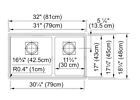 Franke Pkg160shg Peak 32 Inch Undermount Double Bowl Granite Kitchen Sink
