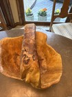 Stunning Hand Crafted Live Edge Burl Wood Basket W handle 11 X 10  X 5   high Bowl