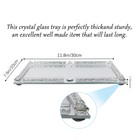 Silver Crystal Glass Vanity Tray With Mirrored Bottom For Bathroom Decorative Us