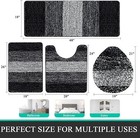 Bath Rug Set 4 Piece With Toilet Lid Cover And Rug Set  Non Slip Bath Mats For