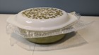 Vintage Pyrex  043 1-1 2 Qt  Verdi-olive Green Covered Casserole Dish   Euc