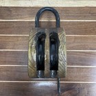 Salvaged Double-sheave Ship Pulley With Iron Handle