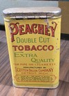 Vintage Peachey Tobacco Tin Vertical Pocket Scotten Dillon Tobacco Co  With Lid 