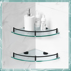 2 Pcs Corner Shower Shelf 2-tier Glass Corner Shelf Stainless Steel Wall Mounted