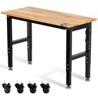 Workpro Adjustable Height Workbench 48 x22  Work Table With Wheels Leveling Foot