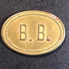  b b   Oval Brass Good For 5c Trade Token Maverick Scarce Vgc 18mm X 26mm