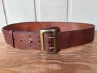 Genuine Leather Double Prong Sam Browne Leather Duty gun Belt Size 36 brown