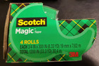 3m Scotch Magic Tape In Handheld Dispenser 3 4  X 300  1  Core Clear 4 pack 4105