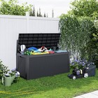 120 Gallon Resin Deck Box  Lockable Patio Outdoor Storage Box For Furniture