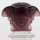 Rosenthal Versace Crystal Medusa Head Wine Bottle Stopper Amethyst Purple Flaw