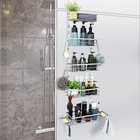 5-tier Over The Door Shower Caddy With Hooks Adjustable Rustproof Hanging Shelf