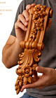 Pair Of Decorative Floral Wooden Corbels solid Beech Wood Brackets hand Finished