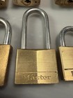 Solid Brass Padlock Lot 8 Vintage Ccl Master Lock 1 Damaged 4 Missing Keys