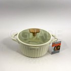 Masterclass Ceramic Nono-stick 8  2 6-qt  Casserole Lid Cookware Ivory New