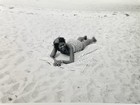 2 Vintage Photos Black African American Women At Beach   In Hammock 1950s 3 5x5