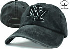 Mens Womens Washed Cotton Vintage New York Ny Baseball Solid Cap Adjustable Hat
