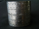 Heavy 83 Grams Native American Navajo Sterling Silver Cuff Bracelet W  Stampwork