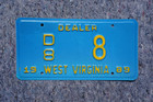 1989 West Virginia Dealer   8 License Plate Low   8