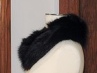 Vintage Natural Fur Collar Black Dark Handmade 