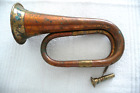 Vintage Copper Plated Brass Bugle- Us Military Cavalry Horn- India