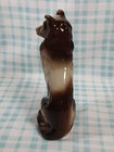 Collie Dog Figure Brown Ceramic Handcrafted 7  Figurine Made In Brazil speckled