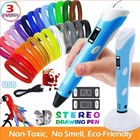 3d Printing Pen Set 3d Drawing Pen With Led Display 12 Color Filament Kids Gift