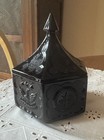 Vtg Indiana Glass Tiara Black Amethyst Covered Candy Dish Eagle Star Patriotic