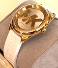 Michael Kors Mk7141 Gold-tone Ssteel Case White Silicone Strap Ladies Watch Bnwt