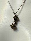 Modernist Vintage Sterling Silver And Brass    hand Up    Sculpture Pendant Necklace