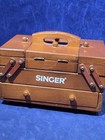 Vintage Singer Wooden Accordion Style Sewing Machine Organizer Chest Box Storage