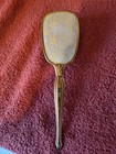 Vintage 50s Handheld Victorian Style Gold Tone   Silver Plate Vanity Hair Brush