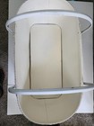 Antique White Wicker Baby Bassinet Day Crib Vintage Woven Handles