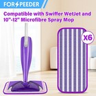 6 Pack Reusable Mop Pads For Swiffer Wetjet Spray Mop  Wet Refill White 