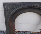 Antique 1900 s Victorian Cast Iron Fireplace Surround Frame With Scrolling