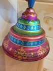 Vintage Spinning Top Metal Tin Toy Wood Handle Ohio Art 8 5    Rare -tested Spins
