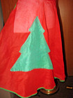 Vintage Half Apron Kitchen Christmas Tree Dacron Polyester Red