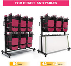 Folding Chair Rack Cart - Storage Dolly With Wheels  Heavy Duty Holder For 84 Ch