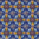 C290- Mexican Handmade Talavera Clay Tile Folk Art 4x4   Handpainted