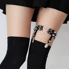 3pcs Women Punk Rivet Leather Thigh Garter Belt   Choker Sockings Suspender Set
