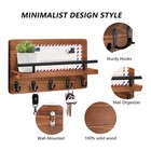 Key   Letter Mail Holder Rack Solid Wooden Shelf With Hook Wall Mount Bh-sz001
