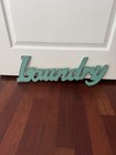 Laundry Room Word Art Wooden Sign Home Decor Wall Hanging Cursive Script