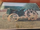 Framed Old Picture Of Antique John Deere Tractor