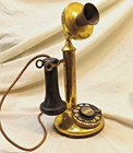 Western Electric Brass Candlestick Telephone E w 2-type Dial   cs