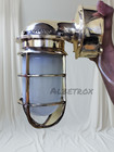 Nautical Marine Brass Wall Sconce  Outdoor Ship Light With Frosted Glass