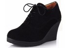 Style Women High-heeled Wedges Ankle Boots Lace Up High Heels Size 6