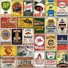 24 Pieces Gas And Oil Tin Signs  Retro Vintage Metal Sign For Home Man Cave G   