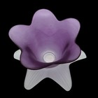 Tulip Flower Purple Frosted Glass Votive Candle Holder Tea Light Italy 7 5  Nwot