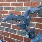 Vintage Large Bronze Dolphin Sculpture On Wave Base     Heavy  Art Decor