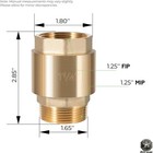 One Way Brass Check Valve  1-1 4  Npt Male In  1-1 4  Fnpt Out  Heavy Duty Preve