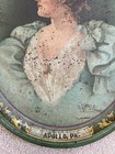 Antique Tin Tray 16  Beamer Shoes Apollo  Pa Lithograph Advertising Pretty Girl
